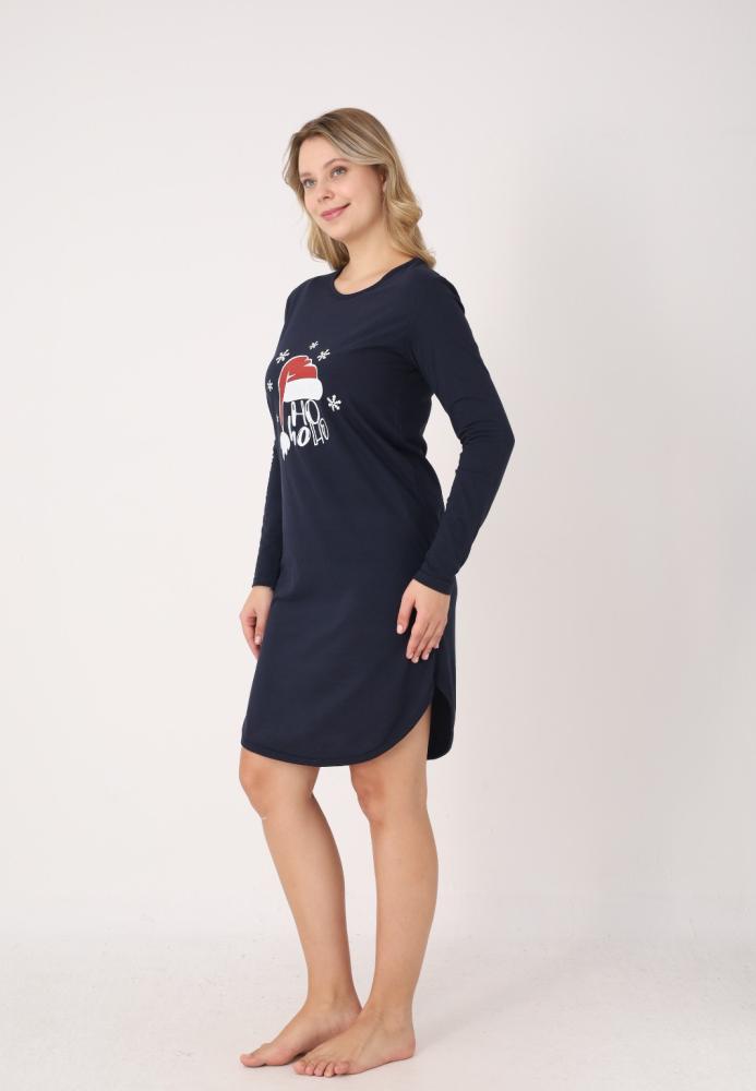 Camasa de noapte Craciun,Imprimeu HO HO, En-gros